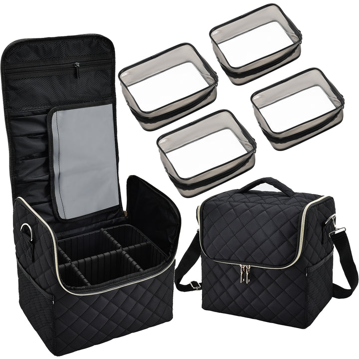 Makeup Carrying Case with 4 Clear Bags M06M