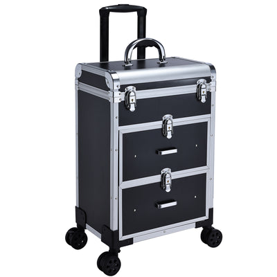 Adjustable Dividers Rolling Beauty Case - Customize Your Cosmetic Layout