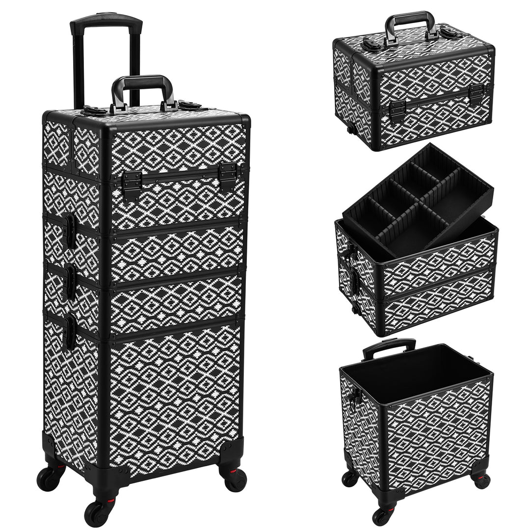 Compact Travel Makeup Trolley - Wheeled Convenience for Your Cosmetics