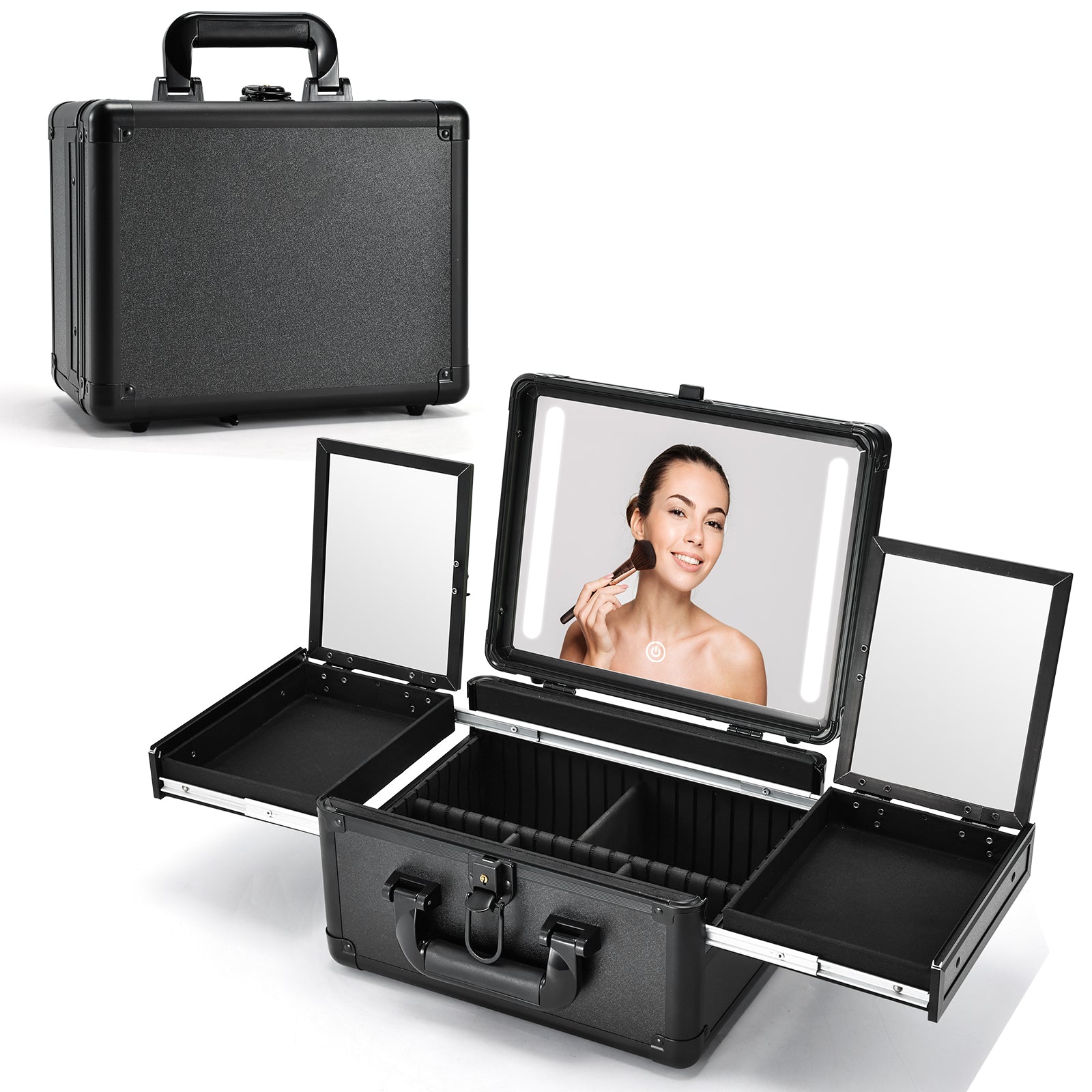 Travel Makeup Case With LED Mirror M97G – Joligrace