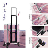 Macro View of Neon Pink Makeup Trolley - Bold Details, Stylish Functionality