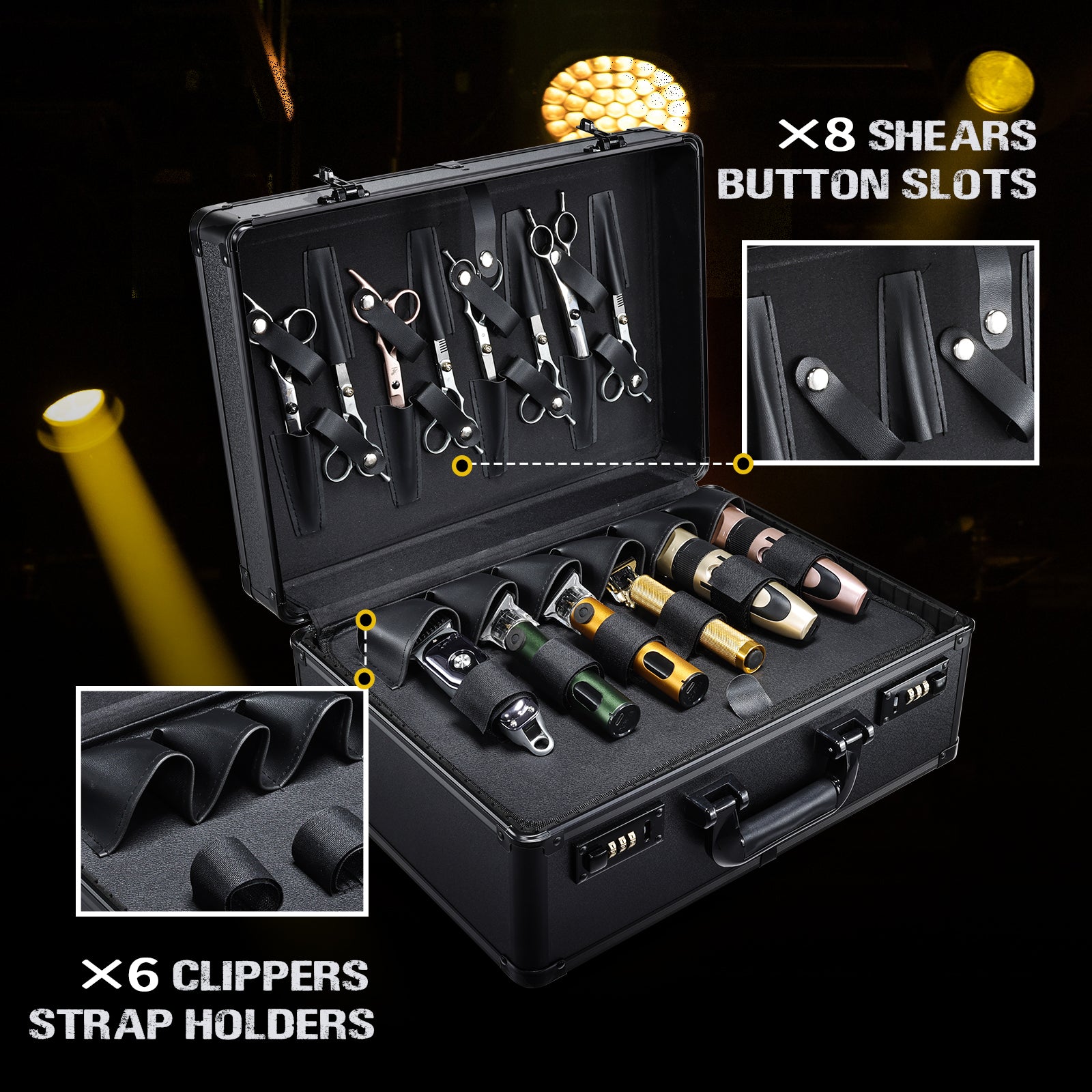 Barber Accessories Case, Profesional Barbers Briefcase Tool Case