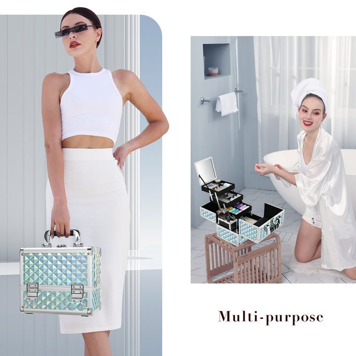 Fashionable Model with Portable Makeup Case - Capture Your Beauty