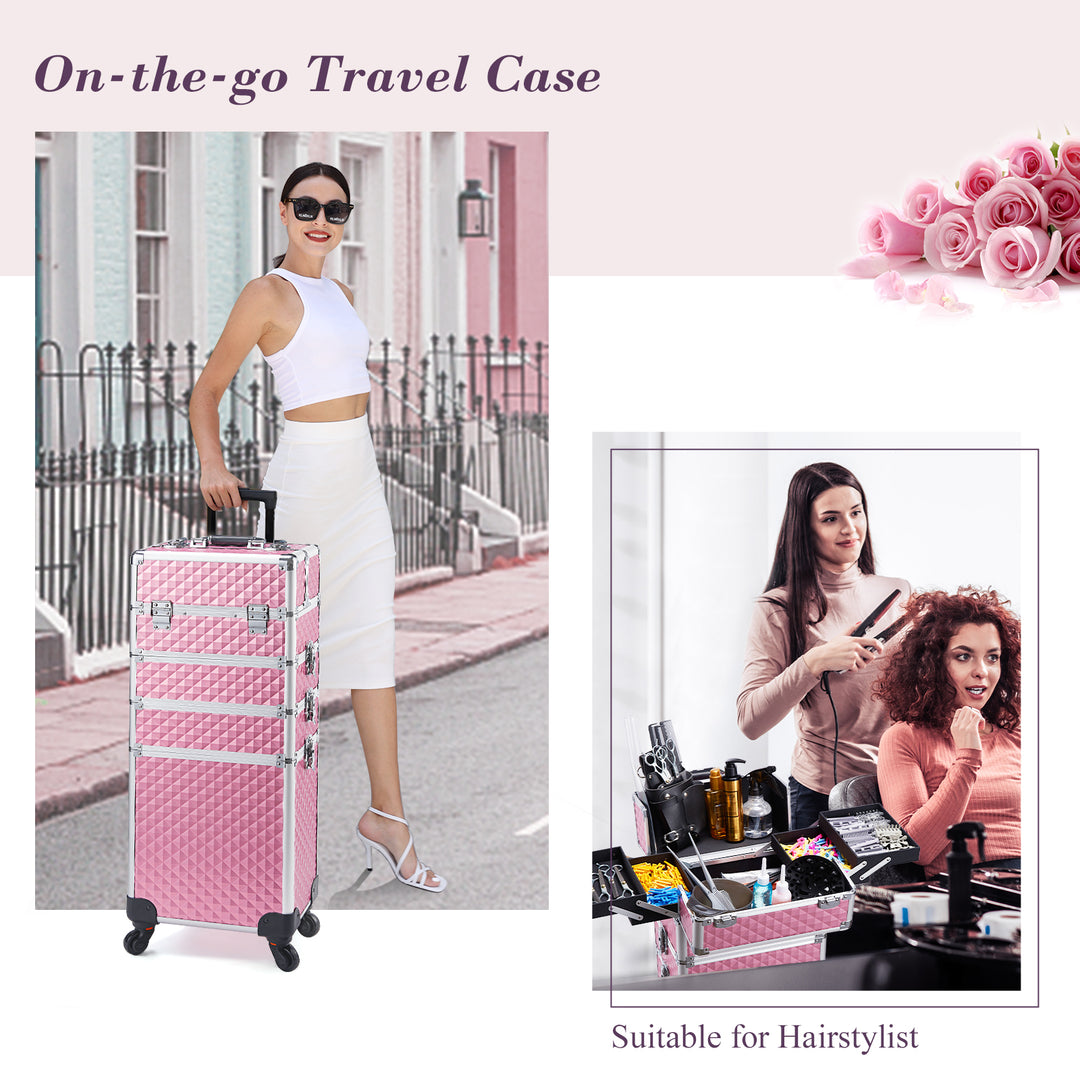 pink makeup case - convenient for travel 