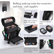Travel-Friendly Rolling Cosmetic Organizer - Glam on the Go