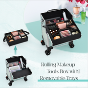 5 in 1 Professional Makeup Train Case on Wheels M95Y