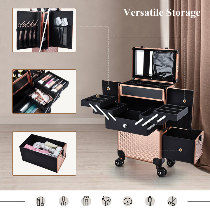 Spacious Rolling Makeup Trolley - Ample Room for Extensive Beauty Essentials