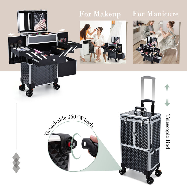 Expandable Rolling Beauty Station - Maximize Your Makeup Storage Space