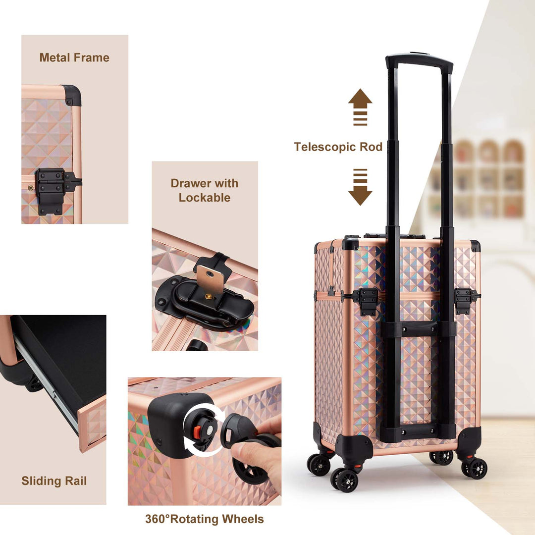 Zoomed-In View of Modern Cosmetic Trolley - Explore Every Elegant Feature