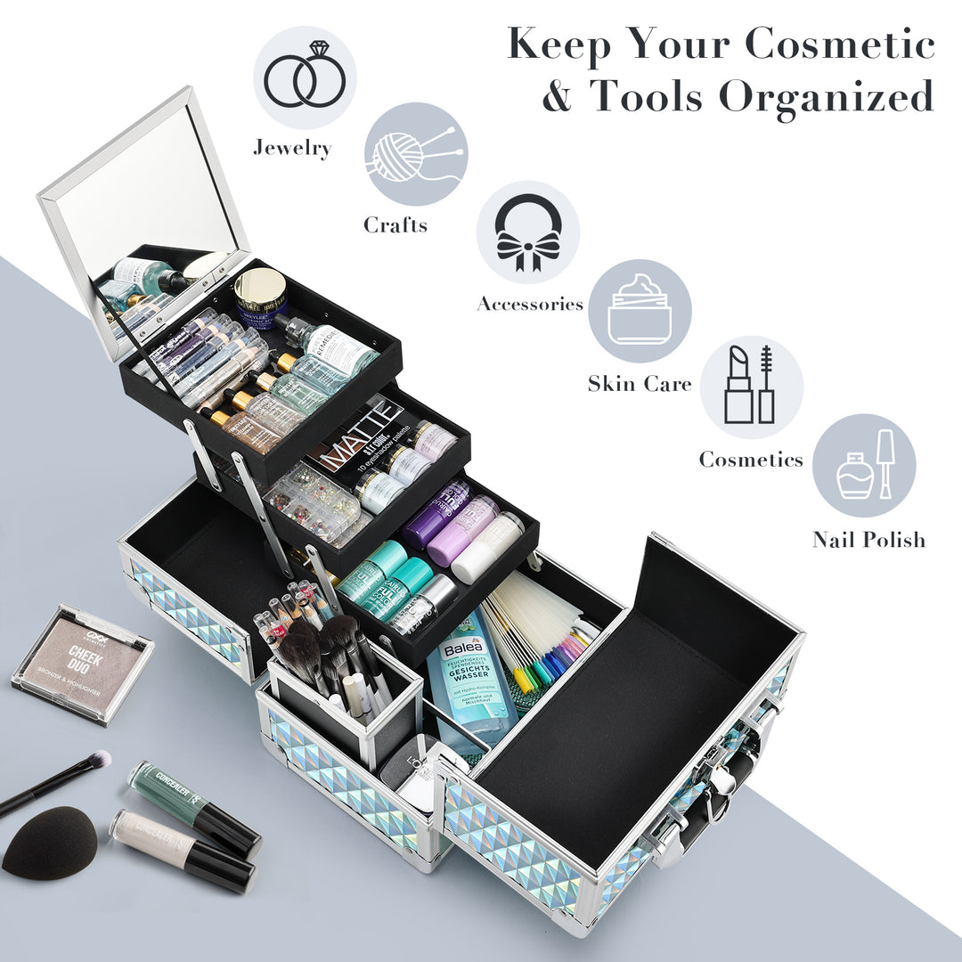 High Capacity Cosmetic Case - Keep Your Cosmetic&Tools Organized