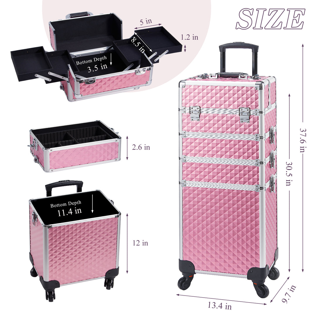 dimensions of trolley makeup case