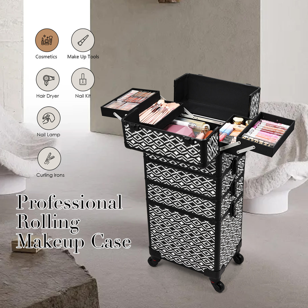 professional rolling makeup case - Joligrace