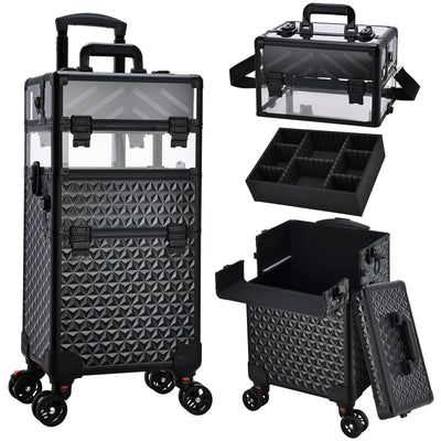 Expandable Rolling Beauty Case - Versatile and Functional Makeup Organizer