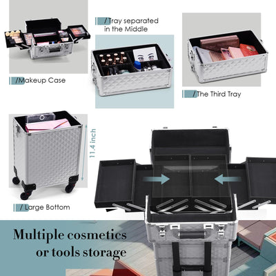 Efficiently Sized Rolling Cosmetic Trolley - Spacious Beauty Solution