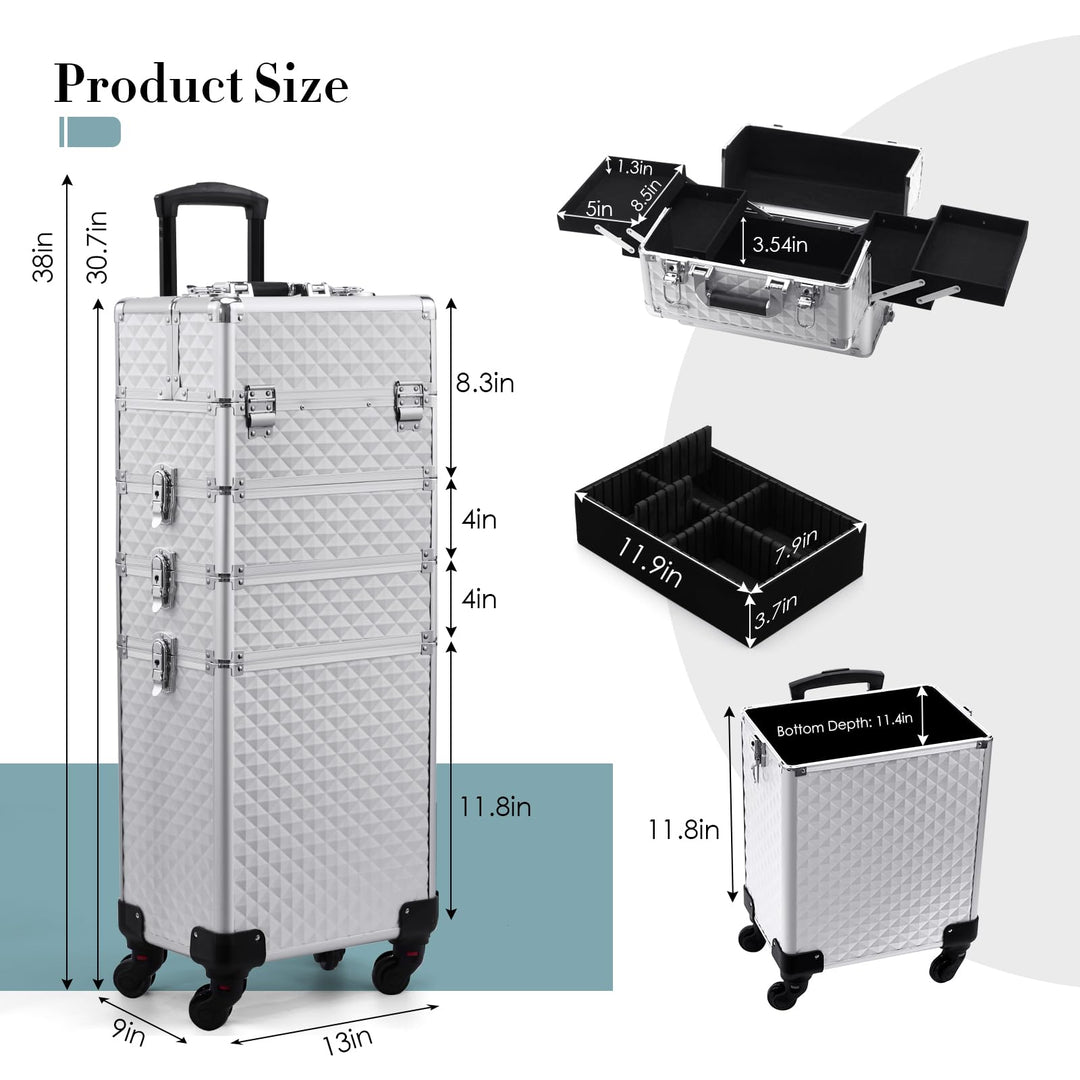 Compact Rolling Beauty Station - Size-Focused Organization for Professionals