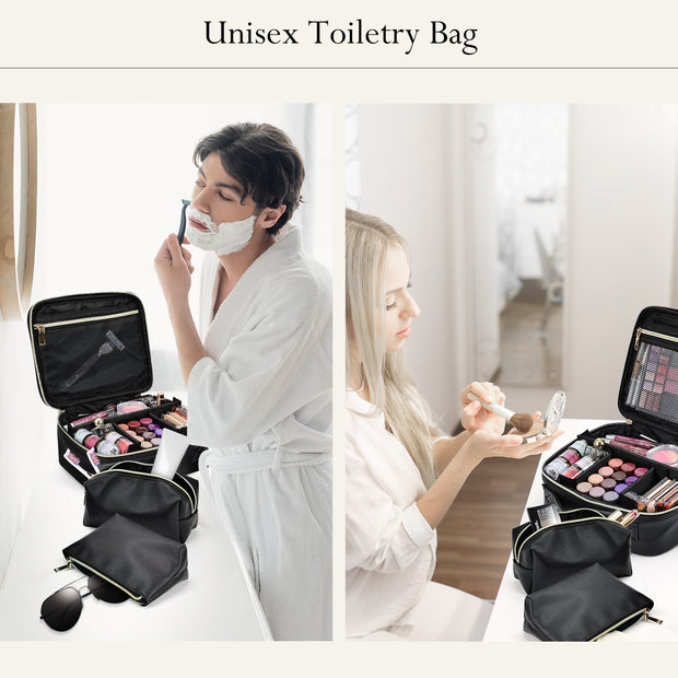 Model Posing with Elegant Makeup Bag - Embrace the Glamour
