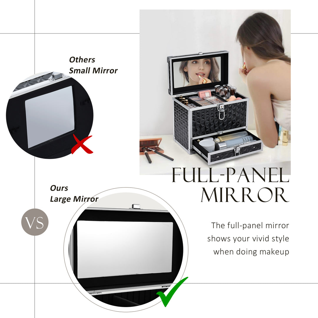 Compact Makeup Case with Built-In Mirror - Your Daily Beauty Essential