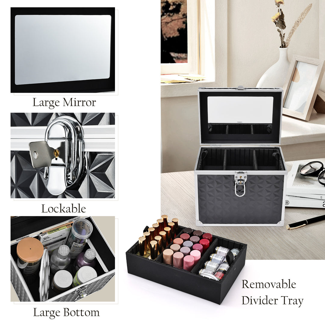 Close Examination of Glossy Black Beauty Box - Sleek Design Up Close