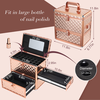 Compact Dimensions of Modern Vanity Case - Contemporary Beauty Storage
