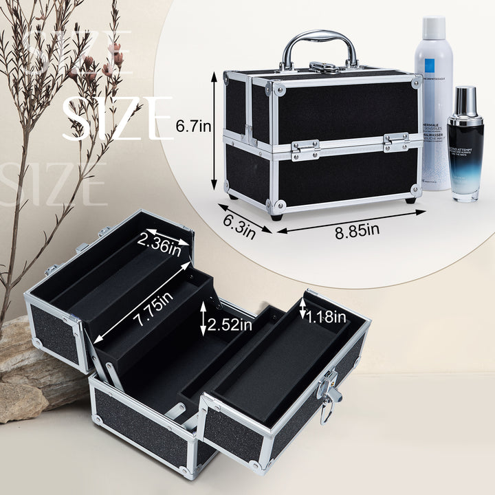 Dimensions of Expandable Makeup Case - Adaptable Size for Your Collection