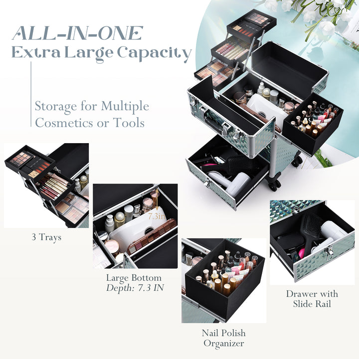 Generous Makeup Trolley - Capacity Tailored for Extensive Beauty Products