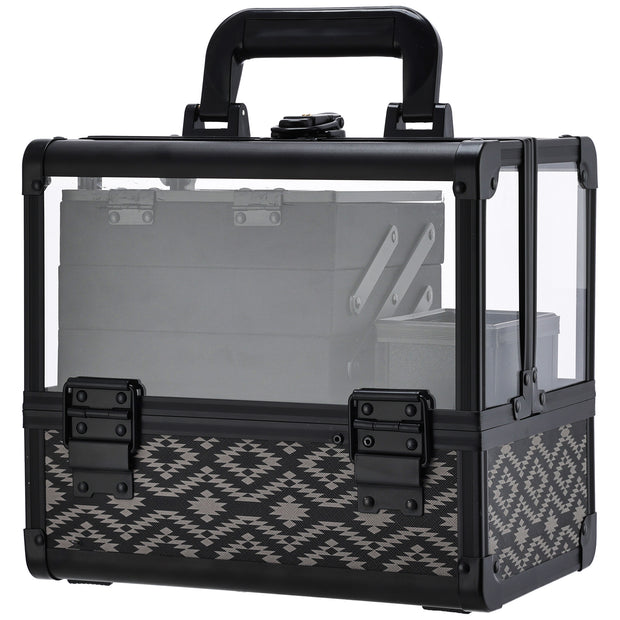 Transparent Handheld Beauty Box - See-Through Makeup Storage for Easy Access