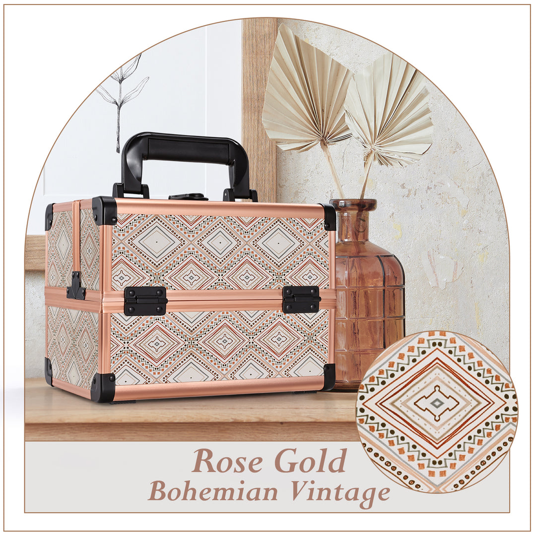 Rose Gold Bohemian Vintage Hand-Carrying Makeup Case