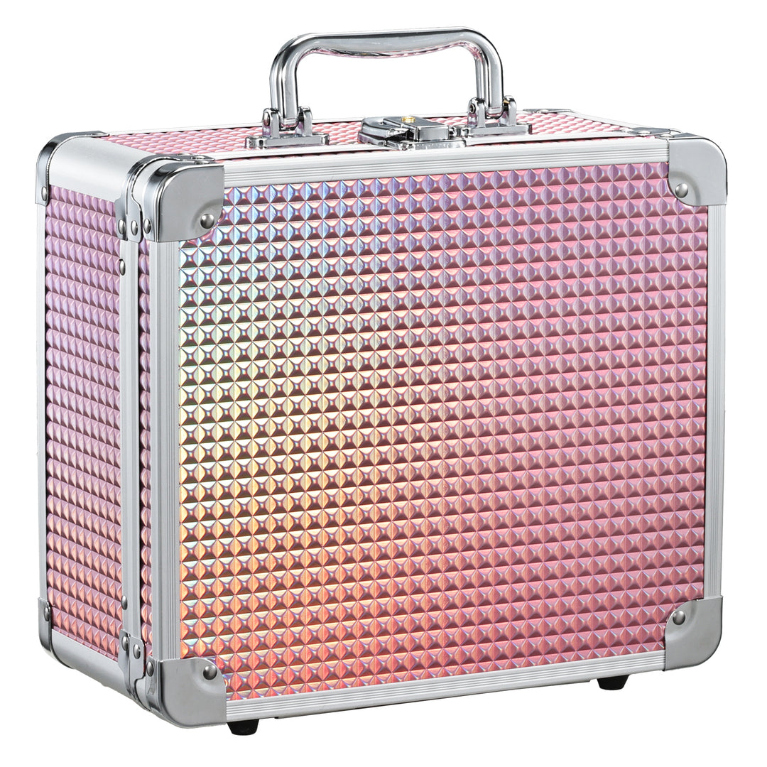 Makeup Case with Magnetic Lighted Mirror Cosmetic Train Box Detachable LED Mirror M99C