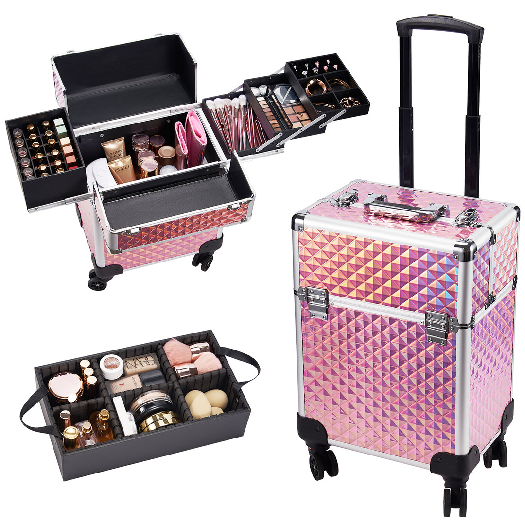 Stagiant Pink Diamond Rolling Makeup Trolley 85G - Joligrace