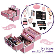 Frenessa Mermaid Glittery Pink Makeup Case - Joligrace
