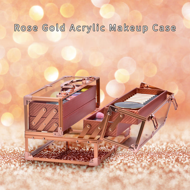 Frenessa Rose Gold Cosmetic Box - Joligrace