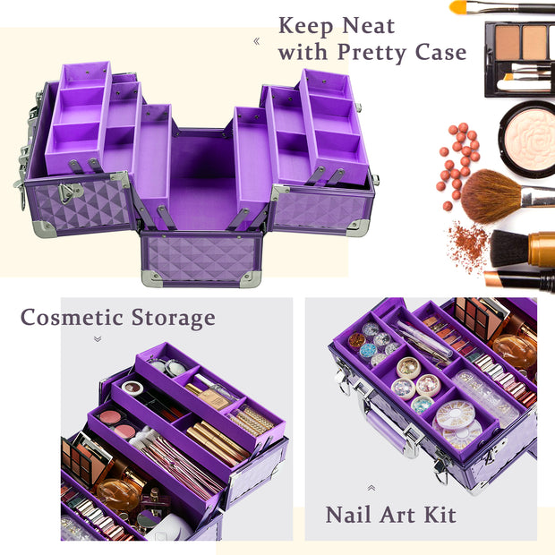 Purple Makeup Case Organizer