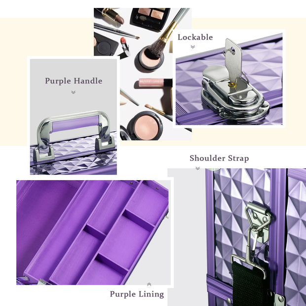 Purple Makeup Case Organizer