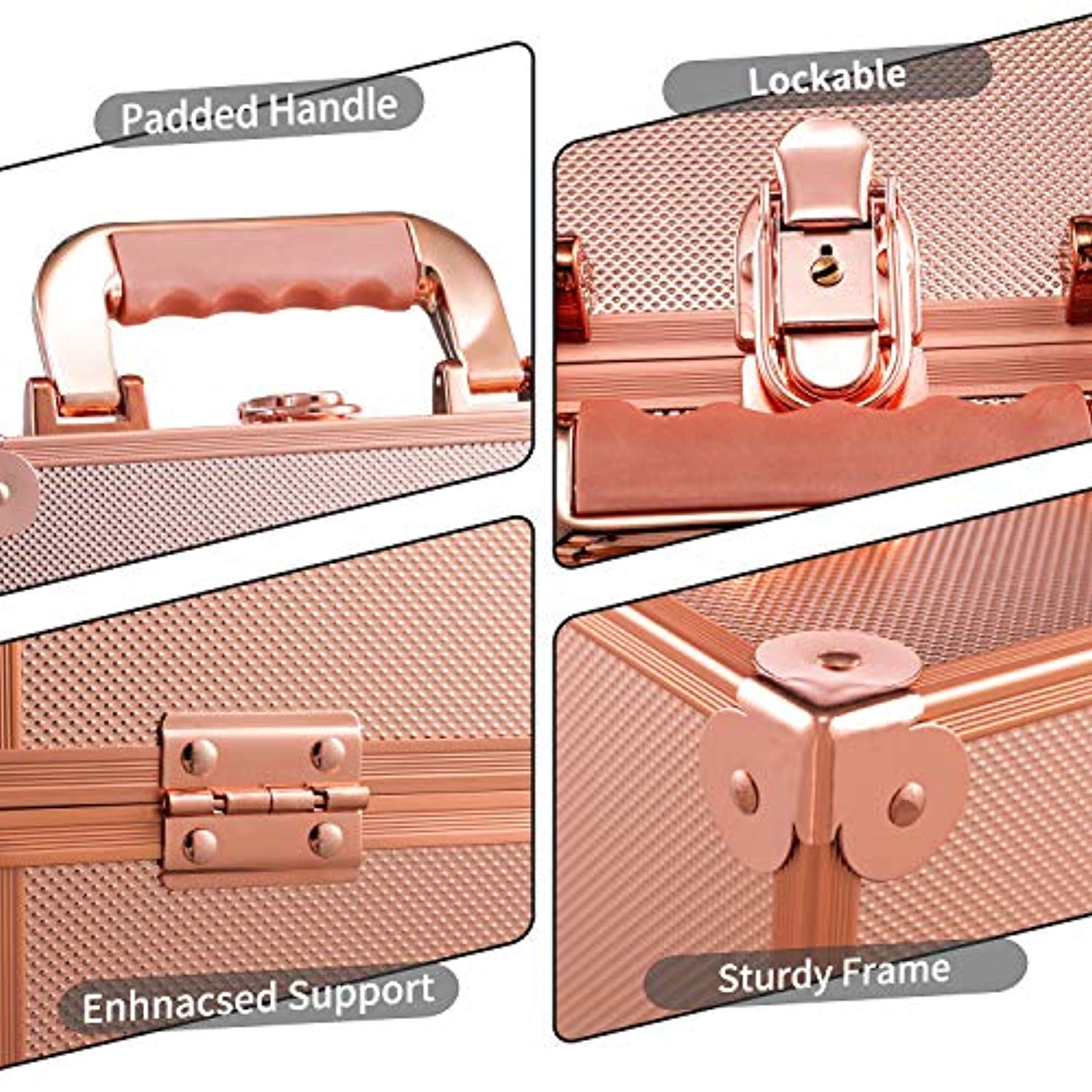 Rose Gold Makeup Case M80G Joligrace