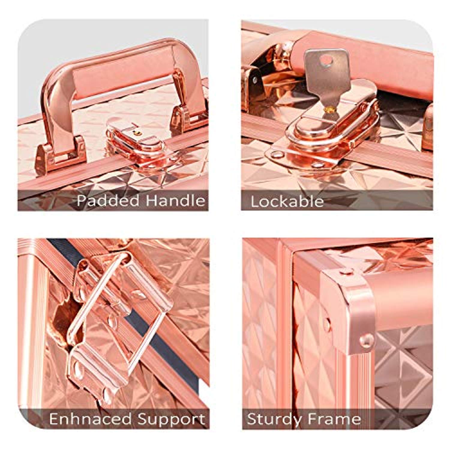 Joligrace Rose Gold Makeup Case 88P Joligrace
