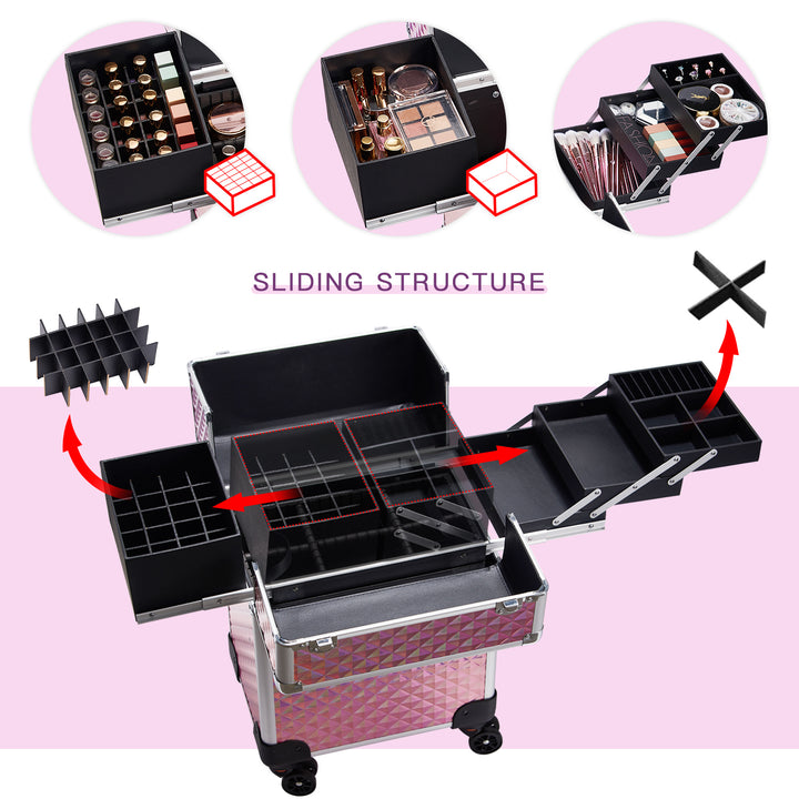 Stagiant Pink Diamond Rolling Makeup Trolley 85G - Joligrace