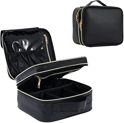 Black Double Layer Makeup Bag 64H - Joligrace
