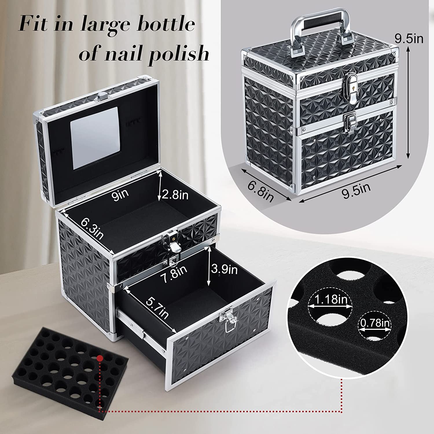 LIONVISON Large Nail Supply Organizers and Storage for Nail Tech