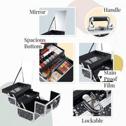 Portable Black Makeup  Case 87E - Joligrace