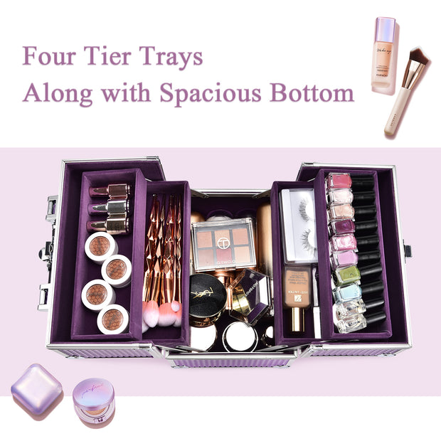 Purple Cube Makeup Case 80K - Joligrace