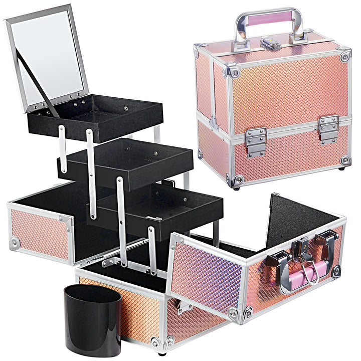 Travel-Friendly Cosmetic Bag with Mirror - Stay Beautiful on the Road