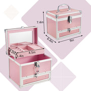 Shiny Pink Style Jewelry Makeup Case 82X - Joligrace