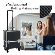 Joligrace Black Rolling Makeup Case with Wheels 85J - Joligrace