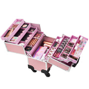 Joligrace Pink Rolling Makeup Case with Wheels 85K - Joligrace