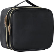 Double Layer Black Fashion Makeup Bag Portable for Travel 64E - Joligrace