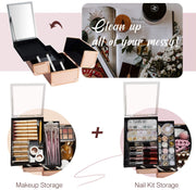 Joligrace Rose Gold Makeup Train Case 87W - Joligrace